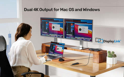 תחנת עגינה אוניברסלית UNITEK D1103A01 Dual 4K KVM 13 in 1   