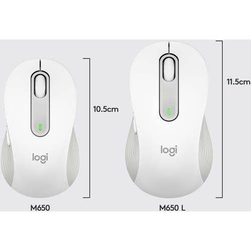 עכבר אלחוטי לבן  Logitech M650 L Wireless Mouse-ROSE-Bluethooth