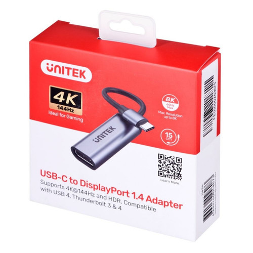 מתאם Unitek V1415A USB Type-c to DisplayPort (DP)