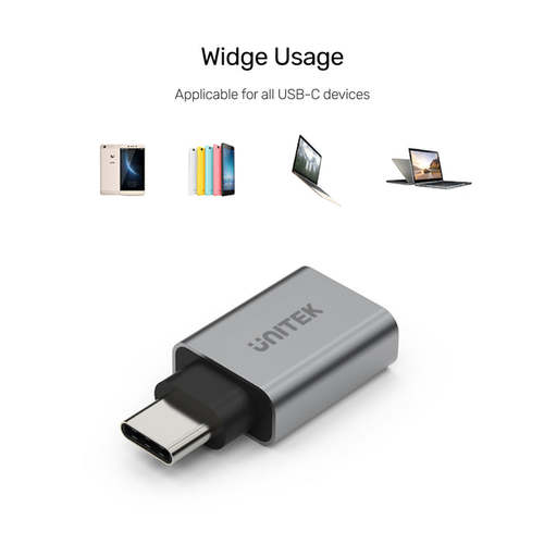 מתאם Unitek Y-A025CGY USB-C To USB3.0 5Gbps OTG