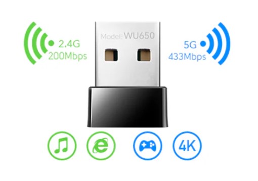 מתאם רשת אלחוטי Cudy WU650 AC650 Wireless Dual Band 