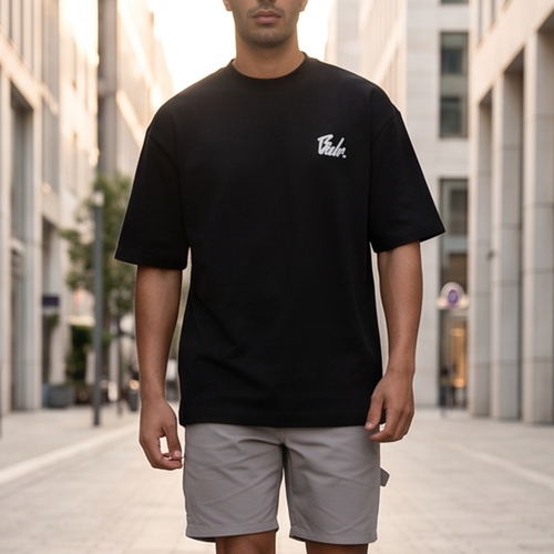 חולצה BALR מידות XS-XXL לגברים בגוון שחור עם הדפס
