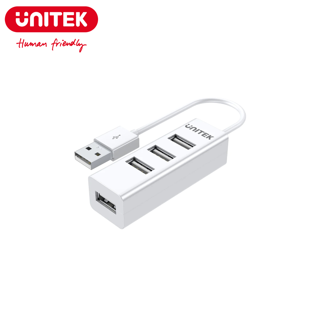 מפצל 4 פורט USB 2.0 לבן Unitek Y-2146