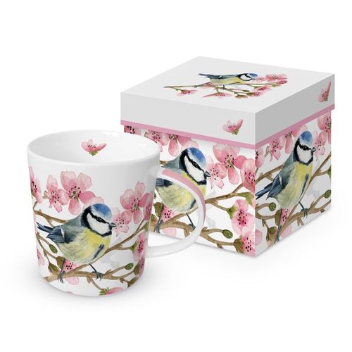 ספל ציפור על ענף פרחוני בקופסת מתנה  Oiseau Printempsm mug