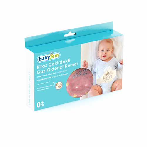 חגורת בטן ורודה Sleepy Cloud עם גרעיני דובדבן להקלה על גזים
