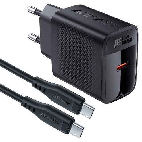 מטען DP 20W + כבל טעינה TYPE-C  לטלפון נייד AceFast A82