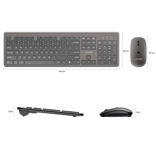 סט מקלדת ועכבר דק Unitek SlimDuo 2.4GHz T054AGY01