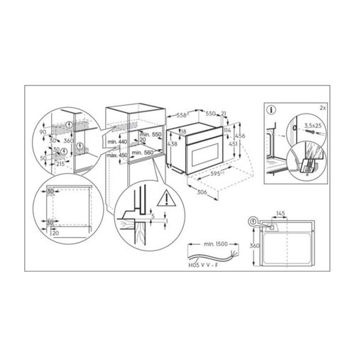 מיקרוגל בנוי משולב גריל 46 ליטר Electrolux ECK5401X Borderless Design