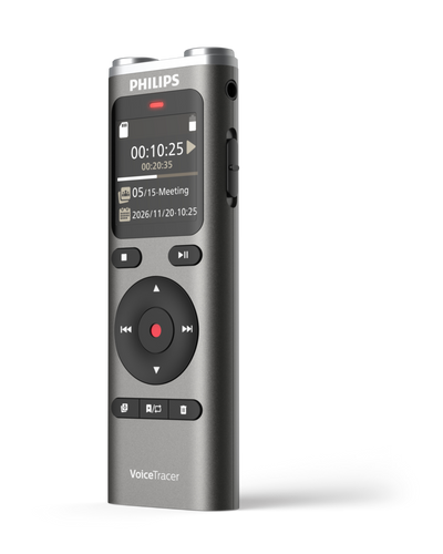 מכשיר הקלטה Philips DVT2075 עם תמלול AI וסיכום פגישות אוטומטי