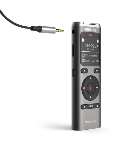 מכשיר הקלטה Philips DVT2075 עם תמלול AI וסיכום פגישות אוטומטי