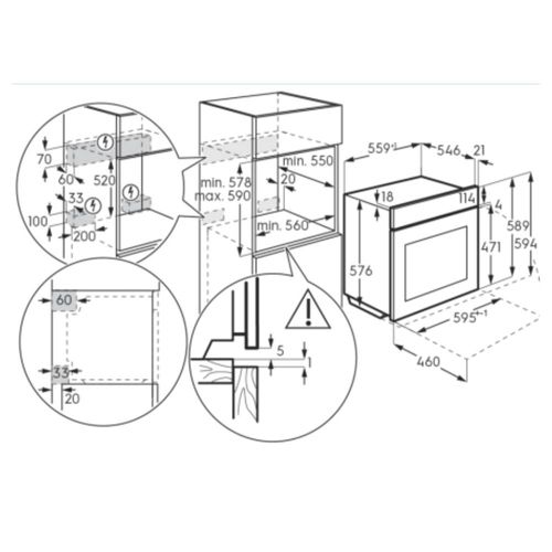 תנור בנוי פירוליטי 71 ליטר Electrolux EOP7422V AirFry SenseCook זכוכית לבנה | גרמניה 