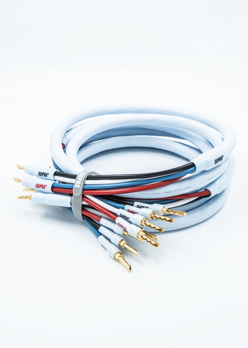 כבלים משובחים לרמקולים Bi-Wire כולל תקעי בננה ומזלג מתחלפים מבית SUPRA דגם LORAD 2.5 SPC CS-US SUPRA