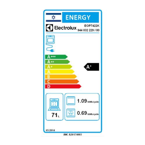 תנור בנוי פירוליטי 71 ליטר Electrolux EOP7422K AirFry SenseCook זכוכית שחורה | גרמניה