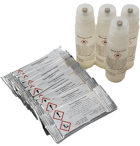 ערכת מילוי THERMACELL Max Life 48 שעות - 4 מיכלי גז ו-12 טבליות דחיית יתושים. מספקת 48 שעות הגנה רציפה מיתושים ללא כימיקלים או ריח. תואמת לכל מכשירי THERMACELL המופעלים בגז.