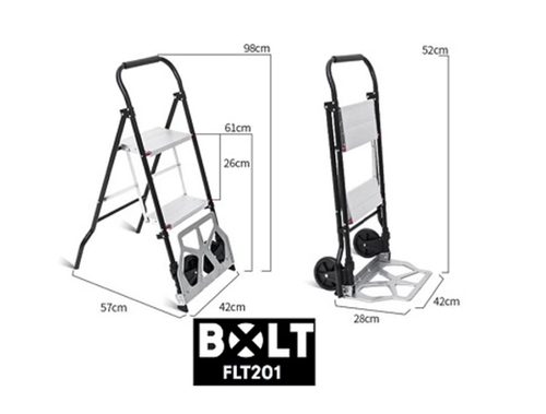 דרגלה BOLT FLT201 משולבת עגלה וסולם 2 שלבים. נושאת 80ק
