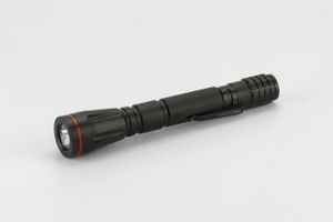 פנס קליפס מאלומיניום + זוג סוללות AA