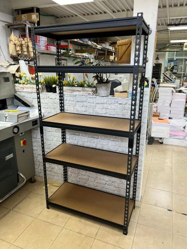 כוננית מתכת לבנה 5 מדפים גובה 180 ס