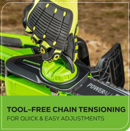 מסור שרשרת נטען GREENWORKS דגם 99701-1 24V עם להב OREGON 10 אינץ', כולל סוללת 2 אמפר ומטען מהיר, מק
