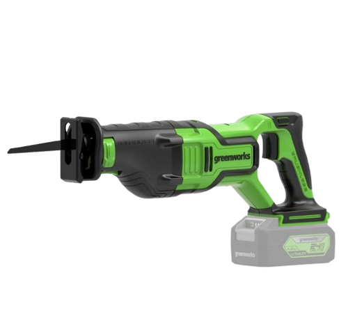 מסור חרב נטען GREENWORKS דגם 99579-2 עם מנוע Brushless 24V, מהירות 2,700 סל