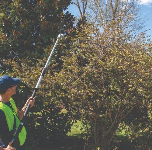מגזמת גובה טלסקופית GREENWORKS 80V PRO דגם 99567 עם להבים כפולים ומוט מתכוונן עד 3.40 מטר