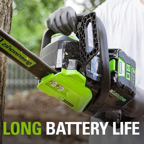סוללת ליתיום נטענת GREENWORKS 99555-5 80V 2 אמפר לסדרת PRO עם תאי Panasonic יפניים, טעינה מהירה תוך 17 דקות ומחוון LED מובנה