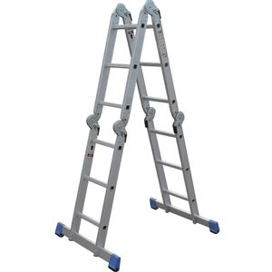 סולם רב מצבי אלומיניום מתקפל 4X3 עם מייצבים - DOFAIR MLSS-6120