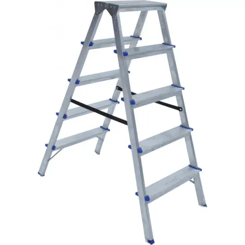 סולם דרגש אלומיניום דו צדדי ELKOP DHR405 - 5 שלבים עם פרופיל איכותי ומערכת בטיחות מתקדמת לעבודה בגבהים