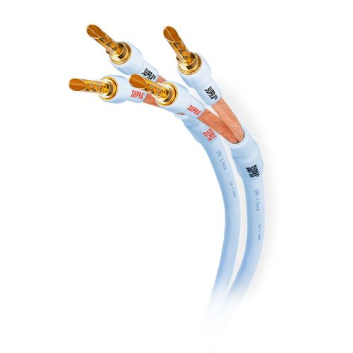 כבלים Hi-End לרמקולים Bi-Wire כולל תקעי בננה ומזלג מתחלפים מבית SUPRA דגם XL ANNORUM BIWIRE COMBICON