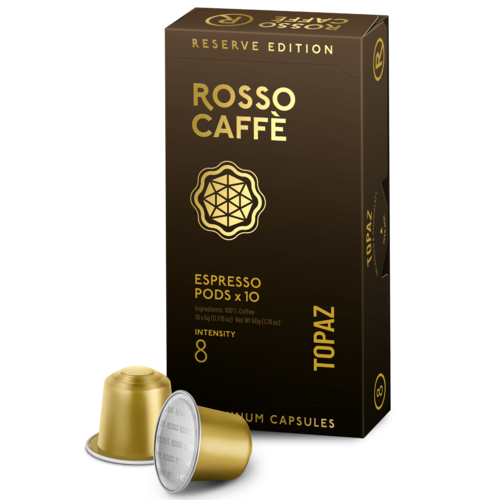10 קפסולות אלומניום rosso caffe TOPAZ חוזק 8