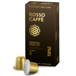 10 קפסולות אלומניום rosso caffe TOPAZ חוזק 8