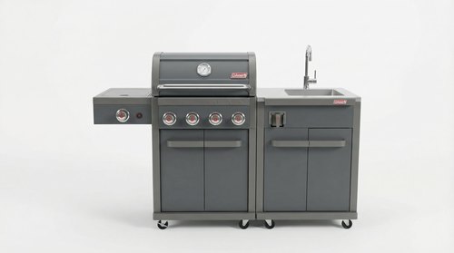 גריל רבולושן 4 אפור חדש + כירת צד גז  + יח’ כיור Coleman