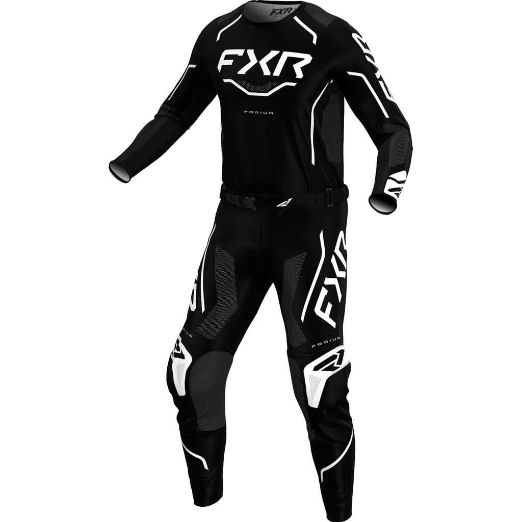 חליפת רכיבה FXR PODIUM GLADIATOR V26 שחור\לבן