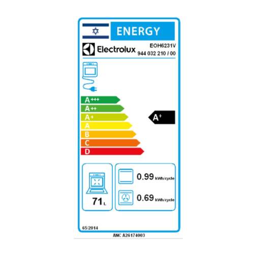 תנור בנוי 71 ליטר Electrolux EOH6231V SurroundCook זכוכית לבנה | גרמניה