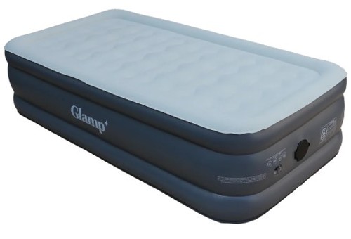 מזרן מתנפח ליחיד כולל משאבה צבע אפור Glamp GTSAB46