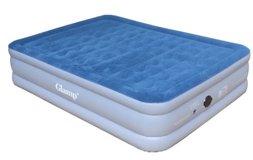 מזרן מתנפח עבה זוגי כולל משאבה צבע כחול Glamp GTDAB46