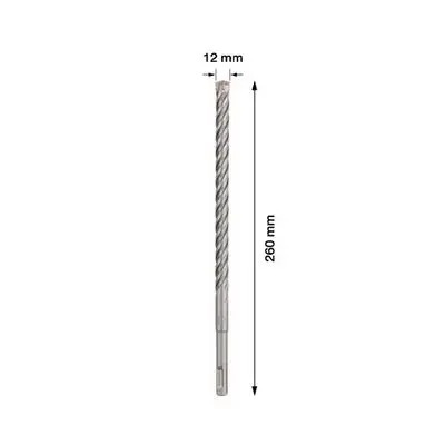 מקדח SDS מידה 12*260 BOSCH PLUS-5X