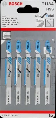להב משור אנכי T118A למתכת - מארז 5 יחידות BOSCH