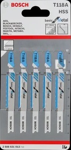 להב משור אנכי T118A למתכת - מארז 5 יחידות BOSCH