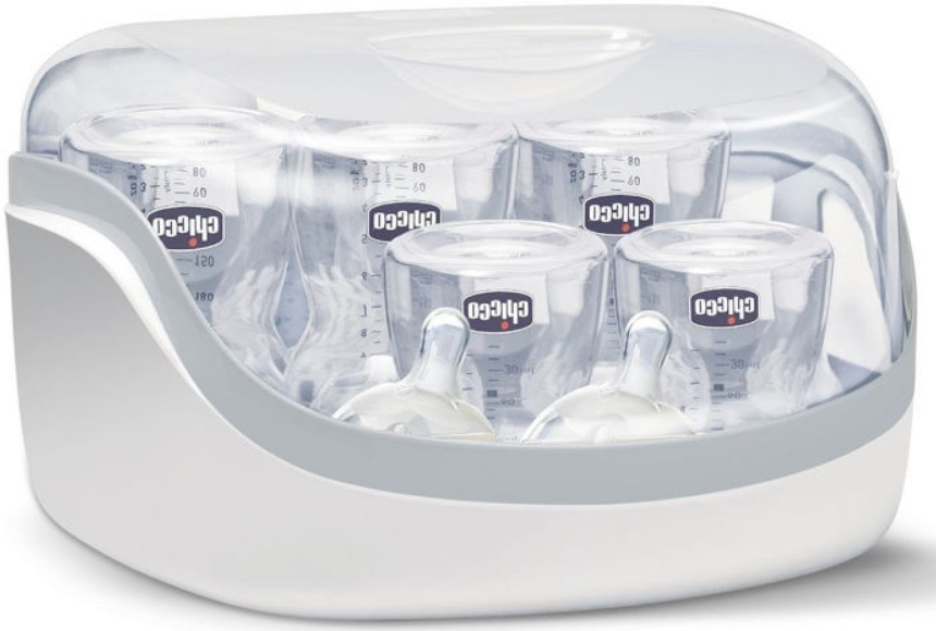 סטריליזטור בקבוקים למיקרוגל אפור / לבן Chicco
