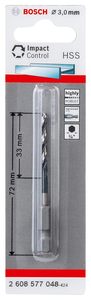 מקדח 3 ממ HSS אימפקט 1/4 BOSCH