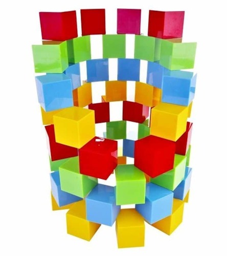 קוביות מגנטיות 64 חלקים צבע אחיד - Playmager