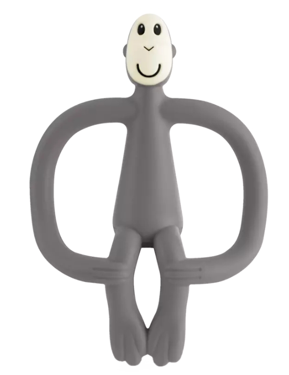 נשכן קופיף עם מברשת שיניים ראשונה אפור Mathchstick Monkey