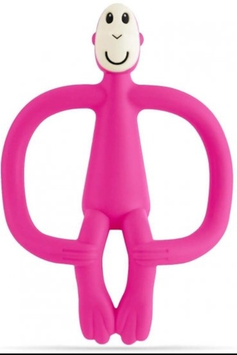 נשכן קופיף עם מברשת שיניים ראשונה ורוד Mathchstick Monkey