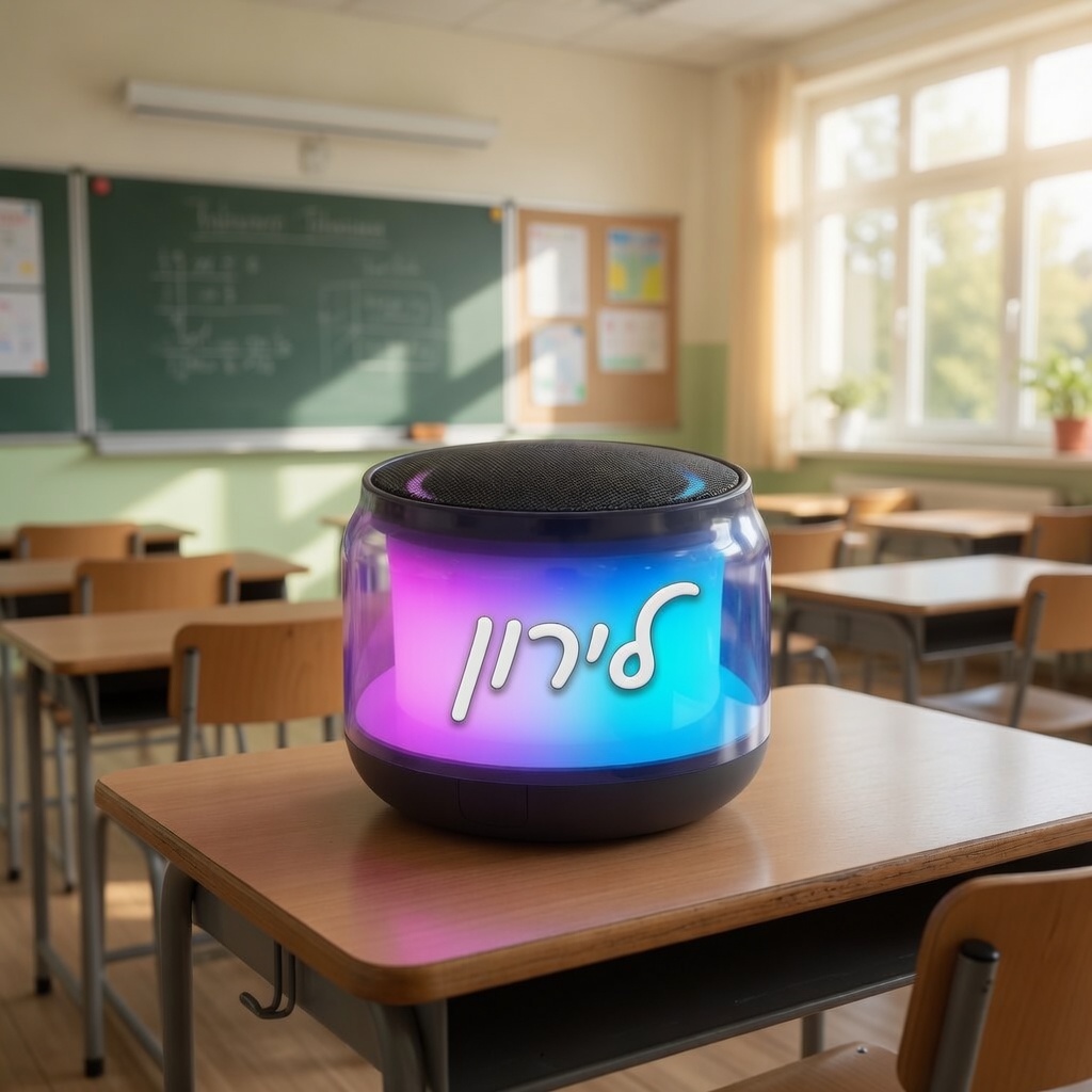 מיני רמקול בלוטוס עם תאורה RGB - רמקול נייד מתנה לתלמידים ולעובדים