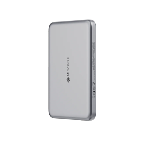 סוללת גיבוי MagSafe Miracase 5000mAh מחוברת לאייפון טעינה אלחוטית