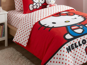 סט מצעים למיטת יחיד Hello Kitty – 100% כותנה