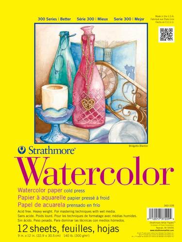 בלוק Watercolor לציור מים 12 דף | סדרה 300 - Strathmore