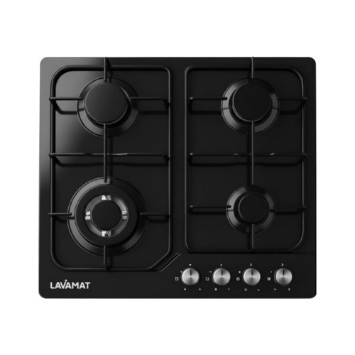 כיריים גז 4 להבות דגם LVH60TB LAVAMAT בצבע שחור