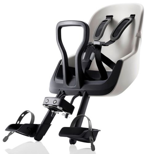 מושב פעוט קדמי לאופניים JOCKEY MINI עם ידית אחיזה וחיבור למוט הכידון - לבן Warm White