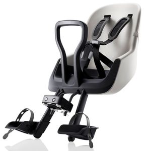 מושב פעוט קדמי לאופניים JOCKEY MINI עם ידית אחיזה וחיבור למוט הכידון - לבן Warm White